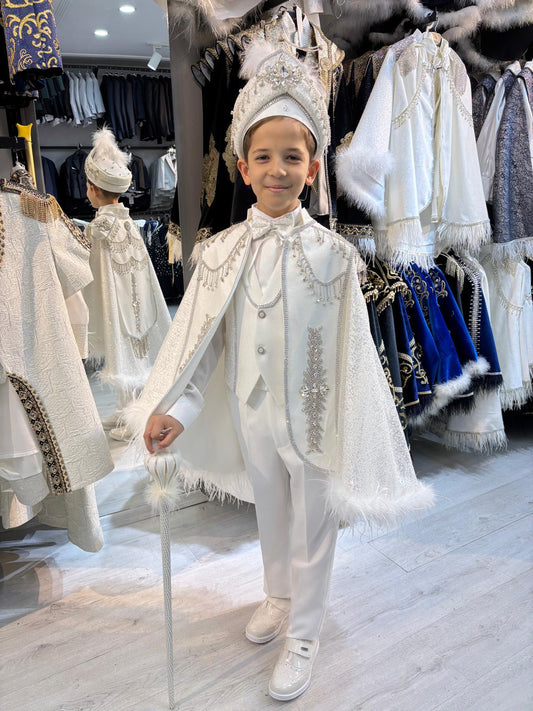 Doğan lüks taşlı pelerin set